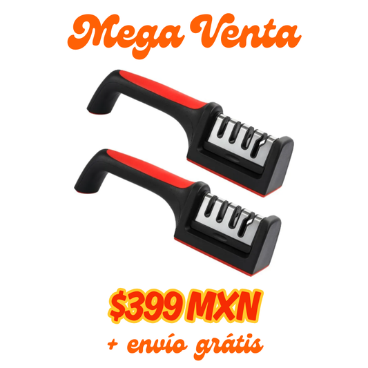 ¡2x1! Afilador de Cuchillos de 3 Etapas - Acero Inoxidable y Cerámica