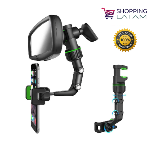 Soporte de Celular para Espejo Retrovisor 360° Ajustable y Retráctil