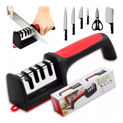 ¡2x1! Afilador de Cuchillos de 3 Etapas - Acero Inoxidable y Cerámica