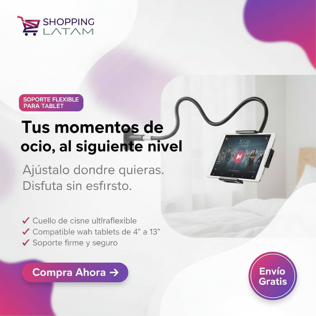 Soporte Flexible “Lazy Arm” para Celular y Tablet – Ultra Cómodo