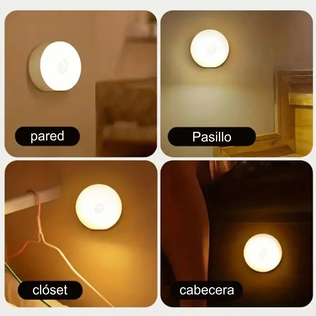 6 Pack - 6 pcs  Luz LED con Sensor de Movimiento Inalámbrica - Solo $749 MXN