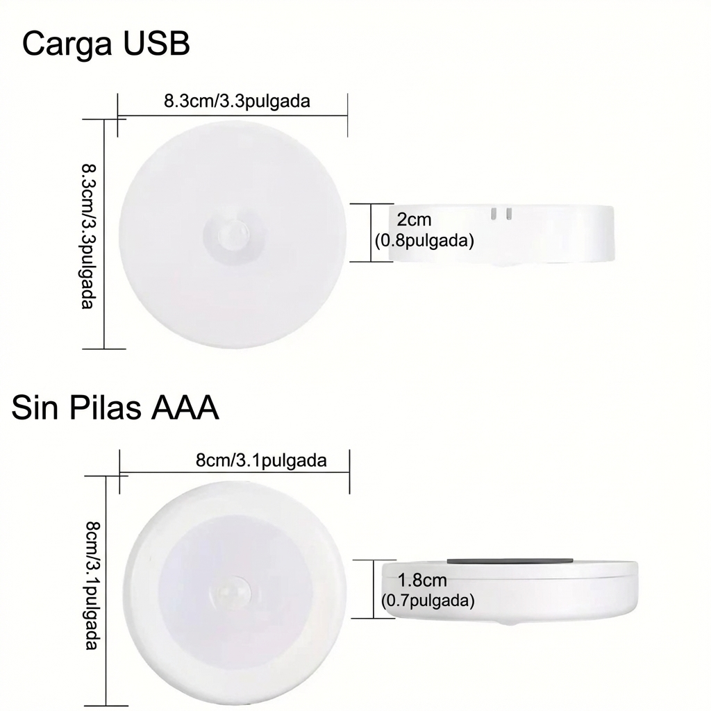 6 Pack - 6 pcs  Luz LED con Sensor de Movimiento Inalámbrica - Solo $749 MXN